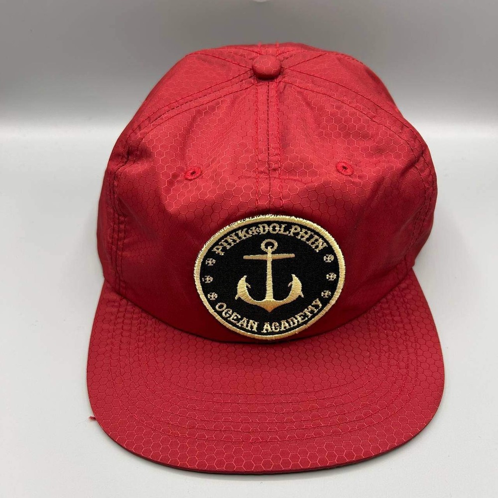 Pink Dolphin Ocean Academy Hat Men Red Embroidered Snap Back Cap